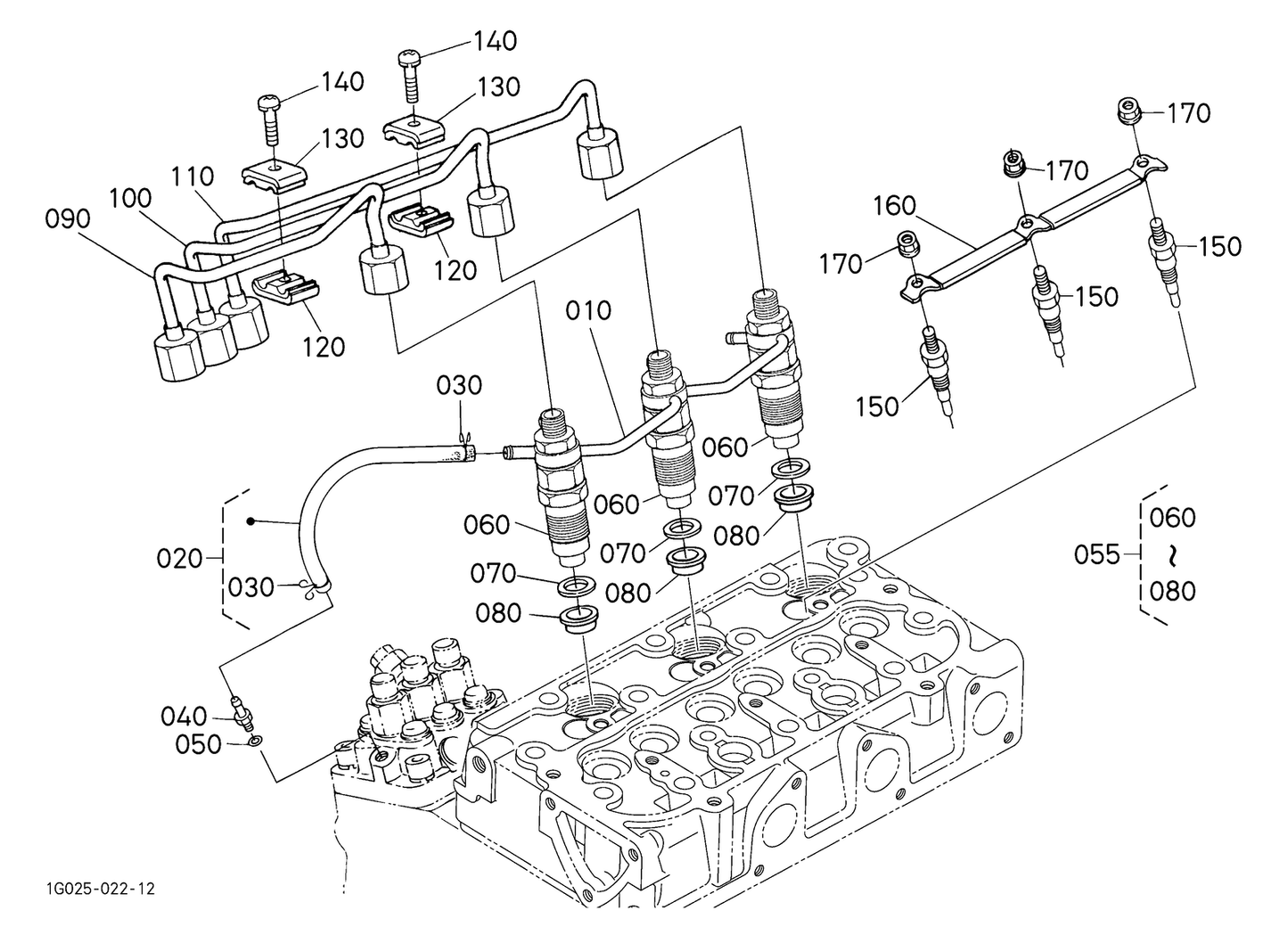 15862-42500 for Kubota 3 Cyl Engine D722 D782 Injector Fuel Return Overflow Pipe