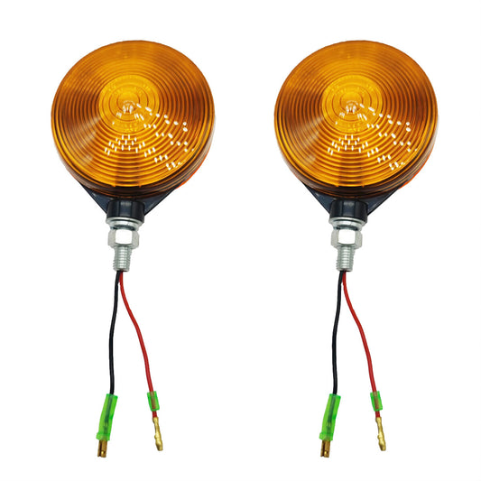 2X Amber Round Side Marker Light Lamp Dual Face Turn Signal for Kubota Tractor