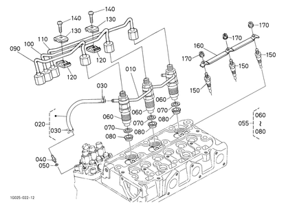 15862-42500 for Kubota 3 Cyl Engine D722 D782 Injector Fuel Return Overflow Pipe