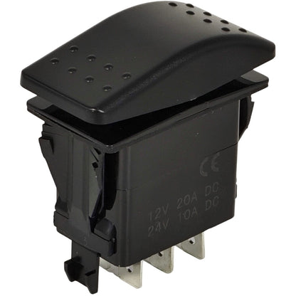 20A 12V 6 Pin ON-Off-ON Rocker Switch VLD2S00B-AZC00-000 DPDT DC