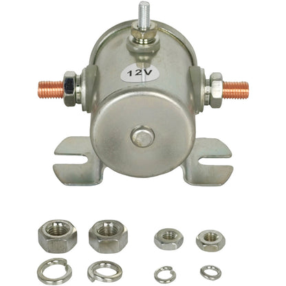 1114240 3-Terminal Heavy Duty Starter Solenoid Fit for Winch Marine 12V 200A