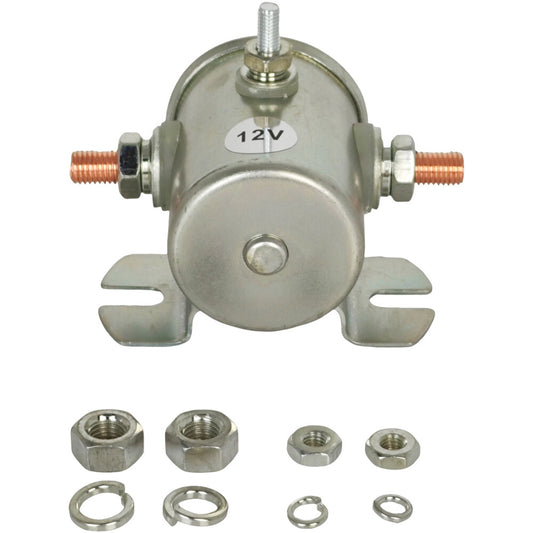 1114240 3-Terminal Heavy Duty Starter Solenoid Fit for Winch Marine 12V 200A