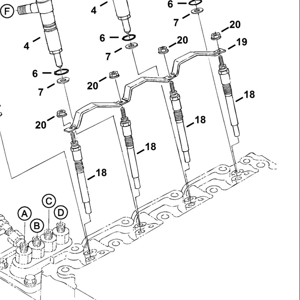 4X Glow Plug 1G911-65510 1G911-65512 for Kubota V2403 V2203 L2501 L3301
